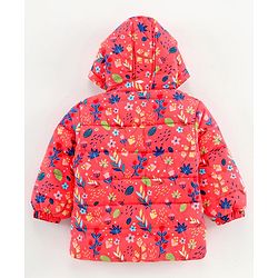 Babyoye Full Sleeves Hooded Sweatshirt Floral Print - Pink