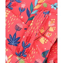 Babyoye Full Sleeves Hooded Sweatshirt Floral Print - Pink