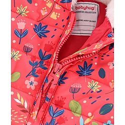 Babyoye Full Sleeves Hooded Sweatshirt Floral Print - Pink