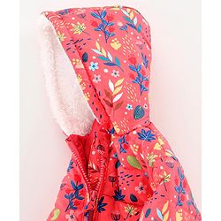 Babyoye Full Sleeves Hooded Sweatshirt Floral Print - Pink