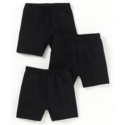 Babyhug Solid Color Cycling Shorts Pack of 3 - Black