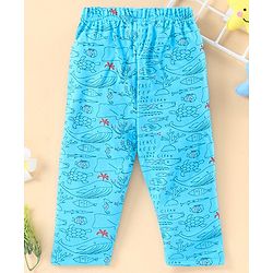Babyhug Full Length Lounge Pant Sea Animal Print - Blue