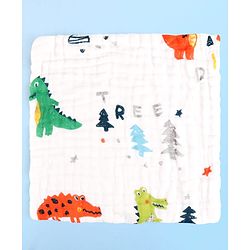 Babyhug 6 Layer Muslin Wash Cloth Pack of 5 - Multicolor(Print May Vary)