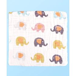 Babyhug 6 Layer Muslin Wash Cloth Pack of 5 - Multicolor(Print May Vary)