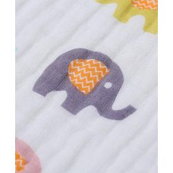 Babyhug 6 Layer Muslin Wash Cloth Pack of 5 - Multicolor(Print May Vary)