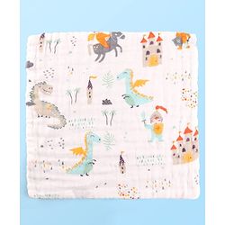 Babyhug 6 Layer Muslin Wash Cloth Pack of 5 - Multicolor(Print May Vary)