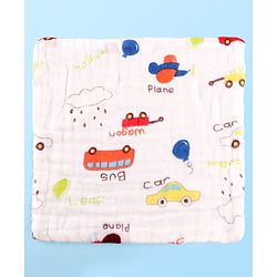 Babyhug 6 Layer Muslin Wash Cloth Pack of 5 - Multicolor(Print May Vary)