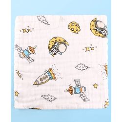 Babyhug 6 Layer Muslin Wash Cloth Pack of 5 - Multicolor(Print May Vary)