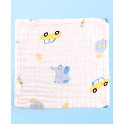 Babyhug 6 Layer Muslin Wash Cloth Pack of 5 - Multicolor(Print May Vary)