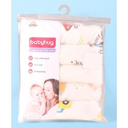 Babyhug 6 Layer Muslin Wash Cloth Pack of 5 - Multicolor(Print May Vary)