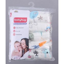 Babyhug 6 Layer Muslin Wash Cloth Pack of 5 - Multicolor(Print May Vary)