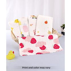 Babyhug 6 Layer Muslin Wash Cloth Pack of 5 - Multicolor(Print May Vary)