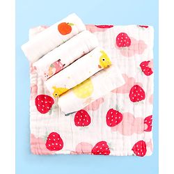 Babyhug 6 Layer Muslin Wash Cloth Pack of 5 - Multicolor(Print May Vary)
