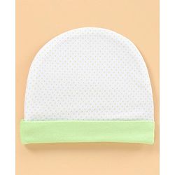 Babyhug 100% Cotton Cap Pack of 2 Green - Diameter 10 cm