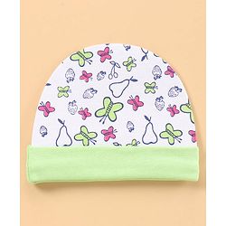 Babyhug 100% Cotton Cap Pack of 2 Green - Diameter 10 cm
