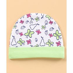 Babyhug 100% Cotton Cap Pack of 2 Green - Diameter 10 cm