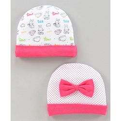 Babyhug 100% Cotton Caps Pack of 2 - Pink