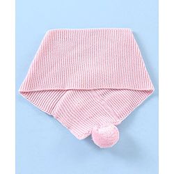 Babyhug Cotton Cap & Muffler Set Pink - Cap Diameter 10.5 cm