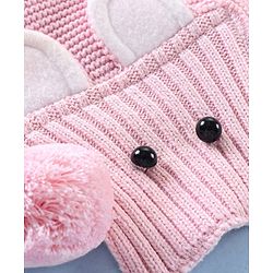 Babyhug Cotton Cap & Muffler Set Pink - Cap Diameter 10.5 cm