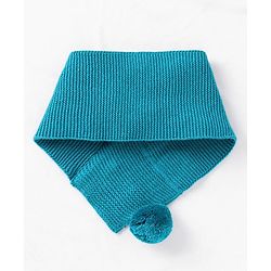 Babyhug Cotton Cable Knit Cap with Muffler - Blue