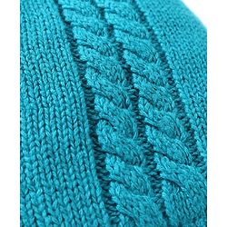 Babyhug Cotton Cable Knit Cap with Muffler - Blue