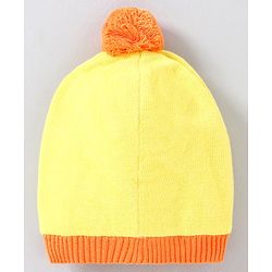 Babyhug Woollen Cap with Muffler and Mittens Yellow - Diameter 11 cm