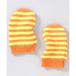 Babyhug Woollen Cap with Muffler and Mittens Yellow - Diameter 11 cm