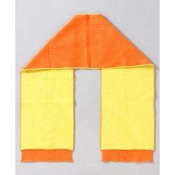 Babyhug Woollen Cap with Muffler and Mittens Yellow - Diameter 11 cm