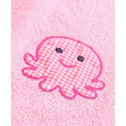Babyhug Sleeveless Cotton Bathrobe Octopus Patch - Pink