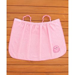 Babyhug Sleeveless Cotton Bathrobe Octopus Patch - Pink