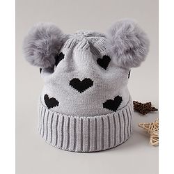 Babyhug Woollen Cap Grey - Diameter 12 cm