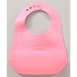 Babyhug Soft Silicone Feeding Bib  Bird Print, Yellow| Waterproof, Tear-Resistant, Easy to Wear| With Deep Crumb Catcher| Adjustable Fit| Foldable & Easy to Carry