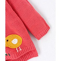 Babyhug Full Sleeves Sweater Bird Design - Pink