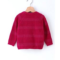 Babyhug Full Sleeves Pullover Sweater Sequins Embellished - Red