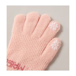 Babyhug Woollen Gloves Snowflake Print - Light Pink