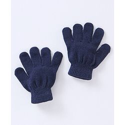 Babyhug Woollen Cap Gloves With Muffler Blue - Cap Diameter 10 cm