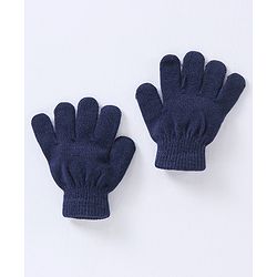 Babyhug Woollen Cap Gloves With Muffler Blue - Cap Diameter 10 cm