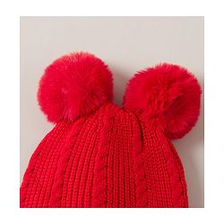 Babyhug Woolen Cap & Hand Gloves Red - Diameter 16 cm