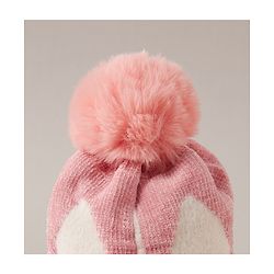 Babyhug Woollen Cap Glove Muffler Set - Pink