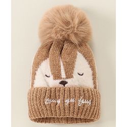 Babyhug Woollen Cap Glove Muffler Set - Brown