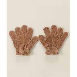 Babyhug Woollen Cap Glove Muffler Set - Brown