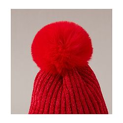 Babyhug Woollen Cap Muffler & Gloves Red - Diameter 13 cm