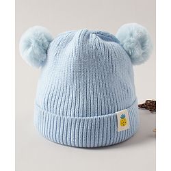 Babyhug Woollen Cap Blue - Diameter 12 cm