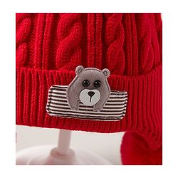 Babyhug Woollen Cap Red - Diameter 11 cm