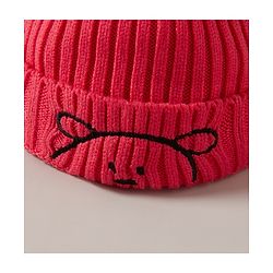 Babyhug Woolen Cap Pom Pom Design Red  - Diameter 12 cm