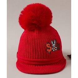 Babyhug Woolen Cap Red - Diameter 13 cm