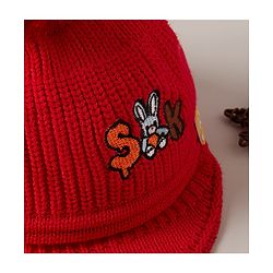 Babyhug Woolen Cap Red - Diameter 13 cm