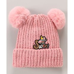 Babyhug Woollen Cap Pink - Diameter 13 cm