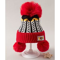 Babyhug Baby Cap with Pom Pom - Red