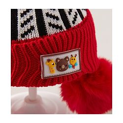 Babyhug Baby Cap with Pom Pom - Red